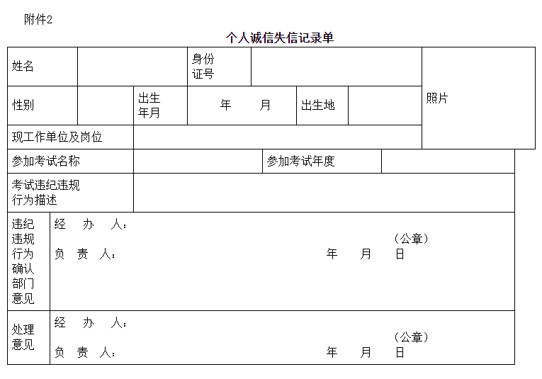 湖南2022监理工程师报名个人诚信失信记录单