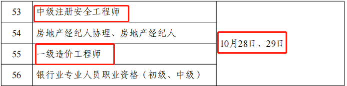 2023一级造价工程师考试时间